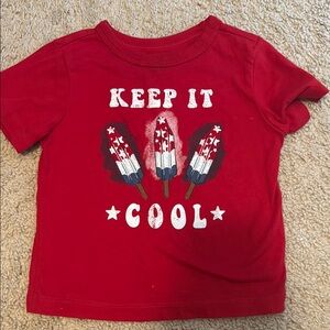 Red Short Sleeve Tees with Graphic Designs